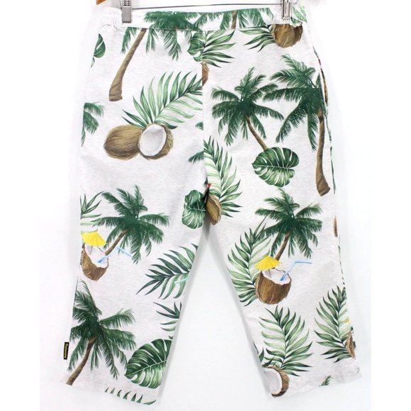 Palmwave Hawaiian Pants Womens Gray All Over Print Flat Front Size Large L - Picture 7 of 9